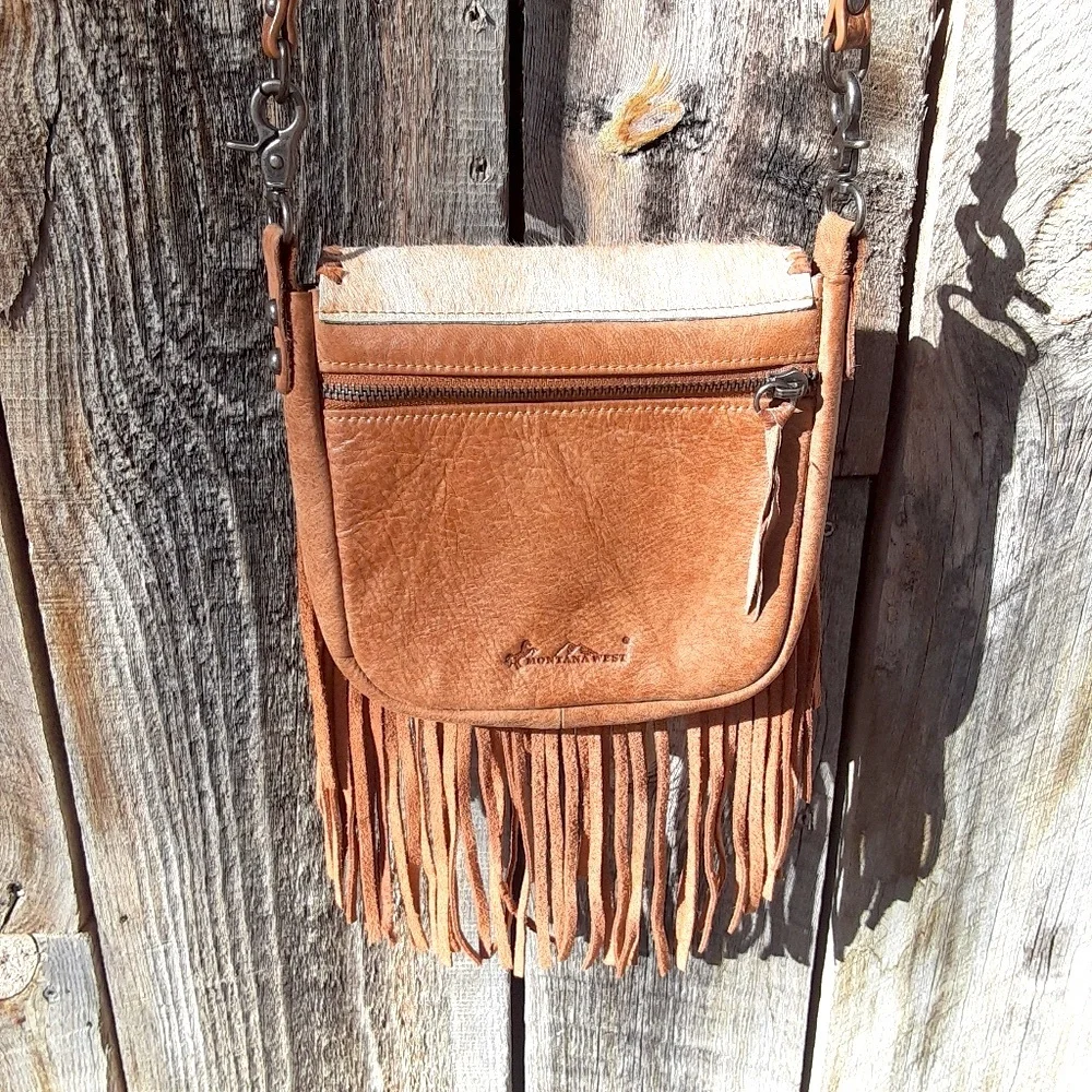 Designer Montana West. Genuine leather, cowhide fringe bag. - Picture 2 of 8
